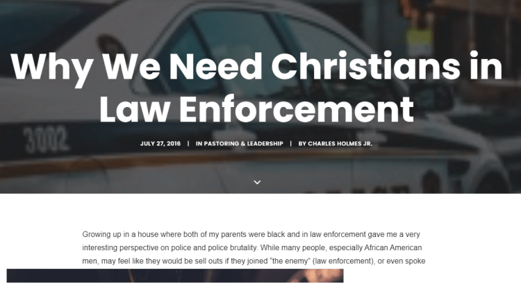 ARTICLE: Why We Need Christians in Law&nbsp;Enforcement