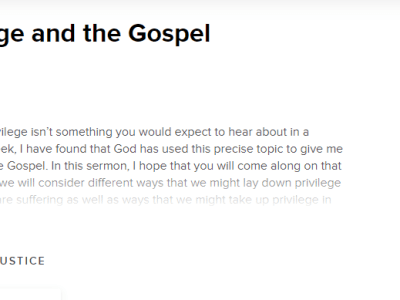 SERMON:  White privilege and the&nbsp;Gospel
