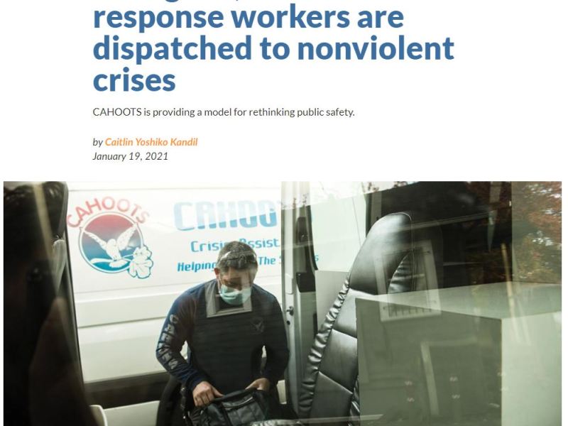 ARTICLE:  In Eugene, civilian response workers are dispatched to nonviolent&nbsp;crises