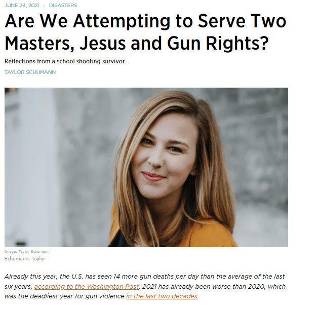 ARTICLE: Are We Attempting to Serve Two Masters, Jesus and Gun&nbsp;Rights?