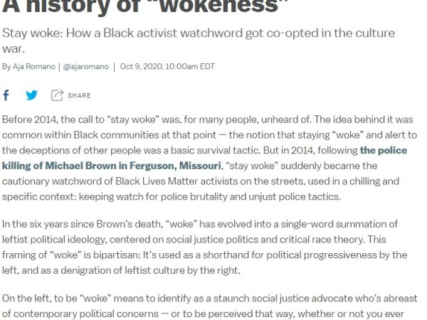 ARTICLE: A history of&nbsp;wokeness