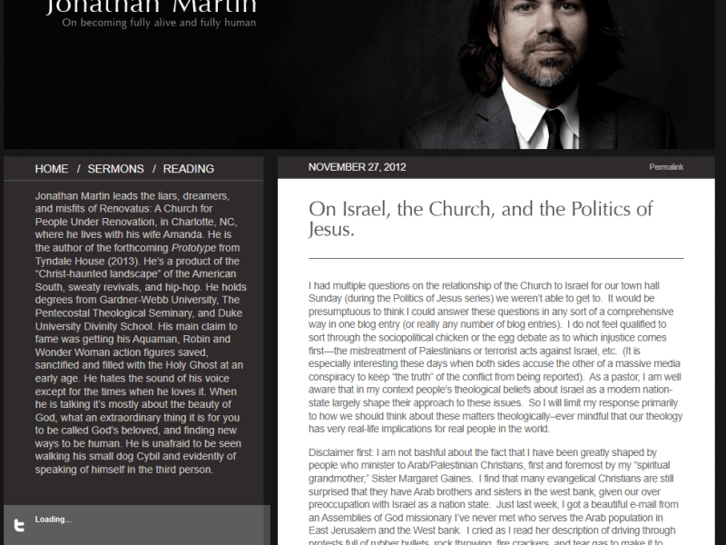 ARTICLE: On Israel, the Church, and the Politics of&nbsp;Jesus